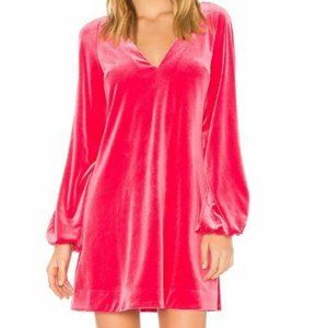 nwt free people hot pink velvet misha mini dress